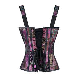 Steampunk Jacquard Steel Bone Corset Vest for Halloween N11546