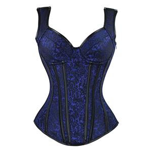 Steampunk Jacquard Steel Bone Corset Vest for Halloween N11547