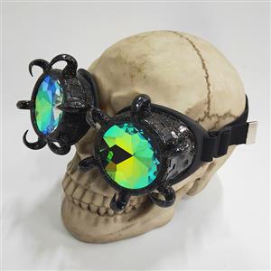 Steampunk Kaleidoscope Glasses Flash Point Black Bull Head Masquerade Party Goggles MS19713