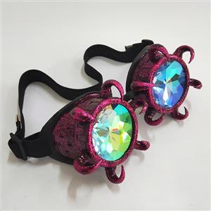 Steampunk Kaleidoscope Glasses Flash Point Red Bull Head Masquerade Party Goggles MS19714