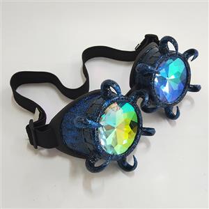 Steampunk Kaleidoscope Glasses Flash Point Blue Bull Head Masquerade Party Goggles MS19715