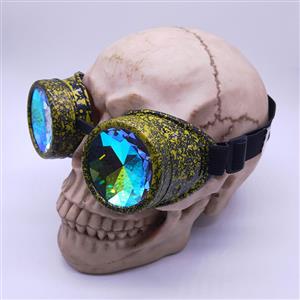 Steampunk Kaleidoscope Lens Camouflage Frame Glasses Cosplay Party Goggles MS19745