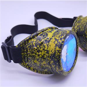 Steampunk Kaleidoscope Lens Camouflage Frame Glasses Cosplay Party Goggles MS19745