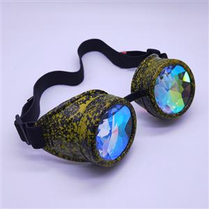 Steampunk Kaleidoscope Lens Camouflage Frame Glasses Cosplay Party Goggles MS19745