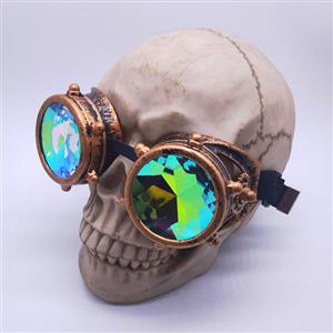 Steampunk Kaleidoscope Lens Ancient-brass Frame Masquerade Party Accessory Goggles MS19760