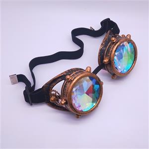 Steampunk Kaleidoscope Lens Ancient-brass Frame Masquerade Party Accessory Goggles MS19760
