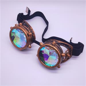 Steampunk Kaleidoscope Lens Ancient-brass Frame Masquerade Party Accessory Goggles MS19760