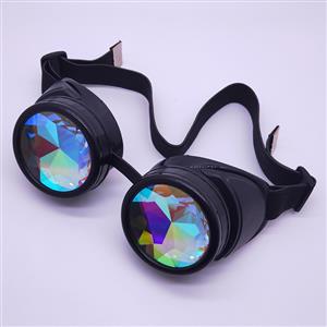 Steampunk Kaleidoscope Glasses Black Removable Frame Masquerade Party Goggles MS19789
