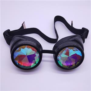 Steampunk Kaleidoscope Glasses Black Removable Frame Masquerade Party Goggles MS19789