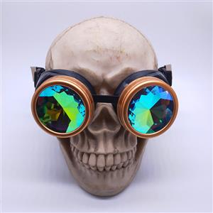 Steampunk Ancient-gold Removable Frame With Cover Glasses Masquerade Party Goggles MS19795