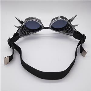 Steampunk Ancient-silver Frame One-piece Glasses  Masquerade Party Rivet Goggles MS19772