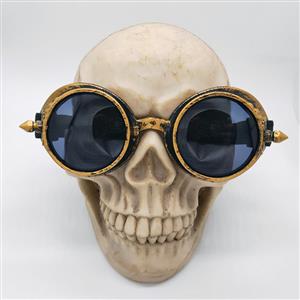 Steampunk Brass Frame One-piece Glasses Masquerade Party Rivet Gear Goggles MS19774