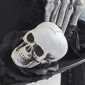 Steampunk White Skull Head and Black Rose Halloween Costume Top Hat J22863