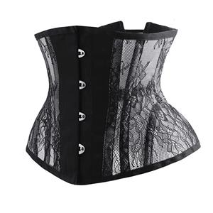 Sexy 16 Steel Boned See-through Lace Bodyshaper Waist Cincher Underbust Corset N22515