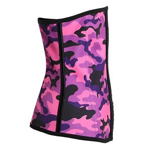 Latex Camouflage Sport Steel Boned Waist Traning Corset Excercise N12447