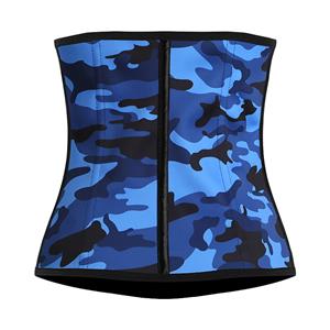 Steel Boned Camouflage Sport Latex Waist Traning Corset Excercise N12448