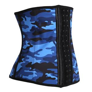 Steel Boned Camouflage Sport Latex Waist Traning Corset Excercise N12448