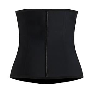 Sexy Black Steel Boned Sport Latex Waist Traning Corset Excercise N12450