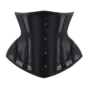 Sexy 16 Steel Boned See-through Mesh Breathe Bodyshaper Waist Cincher Underbust Corset N22517