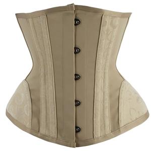 Steel Bone Waist Training Corset, Short Torso Corset, Waist Cincher Corset Body Shaper Girdle, Waist Cincher Corset, Steel Boned Corset, Apricot Underbust Corset,Mesh Breathe Underbust Corset, Underbust Body Shaper, #N22764