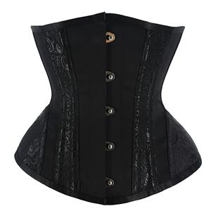 Waist Cincher Corset Body Shaper Girdle, Steel Boned Corset, Black Underbust Corset, Breathe Underbust Corset, Underbust Body Shaper, #N22765