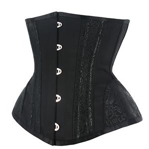 Sexy Black 12 Steel Boned Breathe Bodyshaper Waist Cincher Underbust Corset N22765