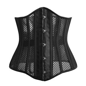 Sexy 26 Steel Boned See-through Breathable Mesh Bodyshaper Waist Cincher Underbust Corset N21673