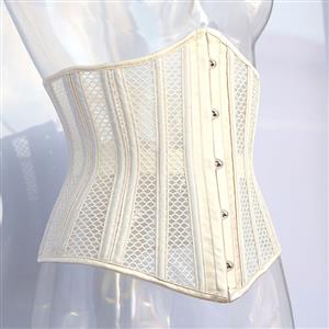 Sexy 26 Steel Boned See-through Breathable Mesh Bodyshaper Waist Cincher Underbust Corset N21674