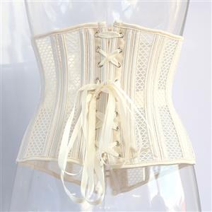 Sexy 26 Steel Boned See-through Breathable Mesh Bodyshaper Waist Cincher Underbust Corset N21674