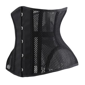 Sexy Steel Boned See-through Mesh Breathable Bodyshaper Waist Cincher Underbust Corset N22014