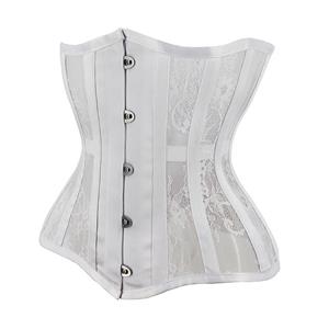 Sexy 14 Steel Boned See-through Mesh and Lace Bodyshaper Underbust Waist Cincher Corset N22276