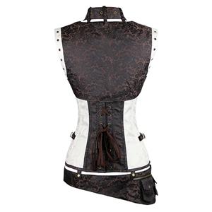 Steel Boned Steampunk Gothic Vintage Overbust Corset with belt N11349