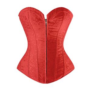 Sexy Red Steel Boning Zipper Corset M21151