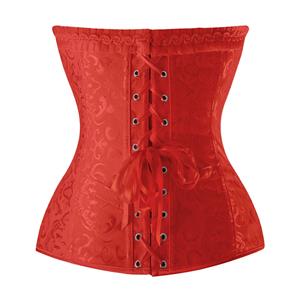 Sexy Red Steel Boning Zipper Corset M21151