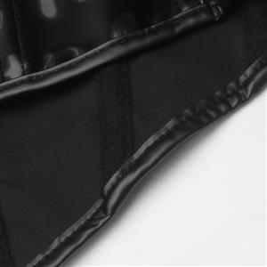 Stylish Black Heart-Shaped Corset with Embossed Words N23757