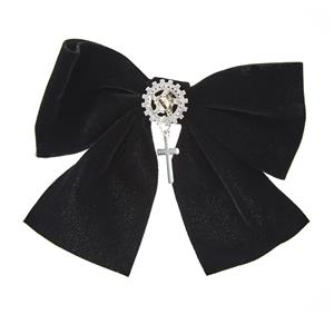 Gothic Lolita Bowknot Cross Gear Hairclip Halloween Hair Accessory J22974