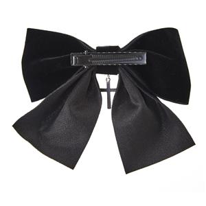 Gothic Lolita Bowknot Cross Gear Hairclip Halloween Hair Accessory J22974