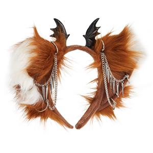 Lovely Lolita Cat Ear Chain Bat Wing Halloween Hair Accessory J22971