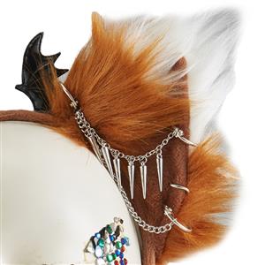 Lovely Lolita Cat Ear Chain Bat Wing Halloween Hair Accessory J22971