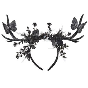 Lovely Black Super Elk Horn Butterfly Halloween Hair Accessory J22970