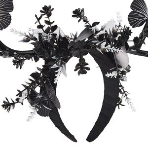 Lovely Black Super Elk Horn Butterfly Halloween Hair Accessory J22970