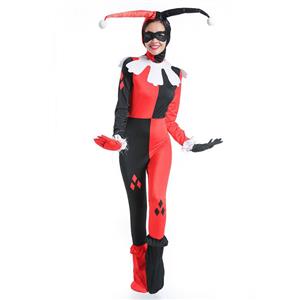 Sexy Supervillain Harley Quinn Halloween Joker Adult Costume N14757