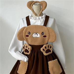 Lovely Sweet Teddy Bear Animal Girl Cosplay Halloween Costume N22702