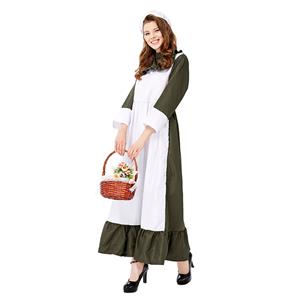 Traditional Housemaid Long Dress Adult Cosplay Party Costume N19428