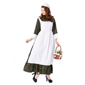 Traditional Housemaid Long Dress Adult Cosplay Party Costume N19428