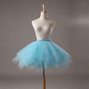 light blue petticoat, sky blue tutu skirt, tulle underskirt, fluffy skirt, layered tulle, puffy petticoat, elastic waist skirt, short tulle skirt, ballet tutu, costume petticoat, party skirt, mini tulle skirt, voile underskirt, dance petticoat, blue crinoline skirt #N23955
