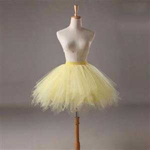 light yellow petticoat, pale yellow tutu skirt, tulle underskirt, fluffy skirt, layered tulle, puffy petticoat, elastic waist skirt, short tulle skirt, ballet tutu, costume petticoat, party skirt, mini tulle skirt, voile underskirt, dance petticoat, yellow crinoline skirt #N23958