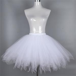 Gothic Tutu Mesh Tulle Harajuku A-Line Multi-layered Elastic Petticoat Cosplay Mini Skirt HG21912