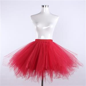 Gothic Tutu Mesh Tulle Harajuku A-Line Multi-layered Elastic Petticoat Cosplay Mini Skirt HG21915