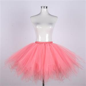 Gothic Tutu Mesh Tulle Harajuku A-Line Multi-layered Elastic Petticoat Cosplay Mini Skirt HG21917